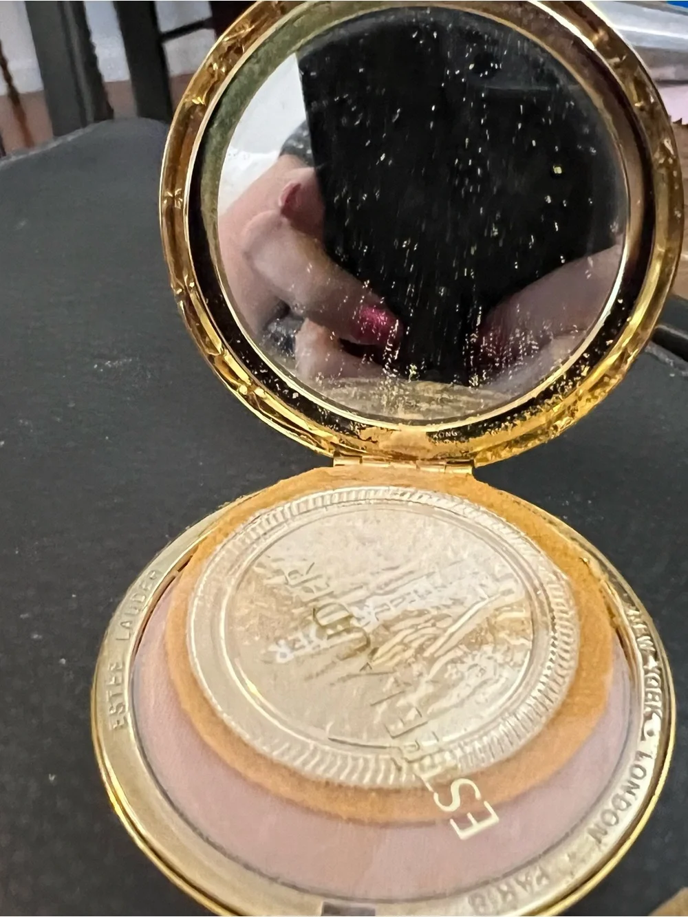 Gold Textured Compact Mirror - Women Accessories not used.